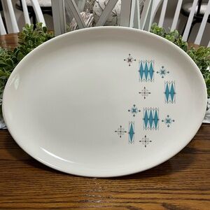 Mount Clemens Modern Blue Diamonds Serving Platter -Atomic Geometric Pattern MCM